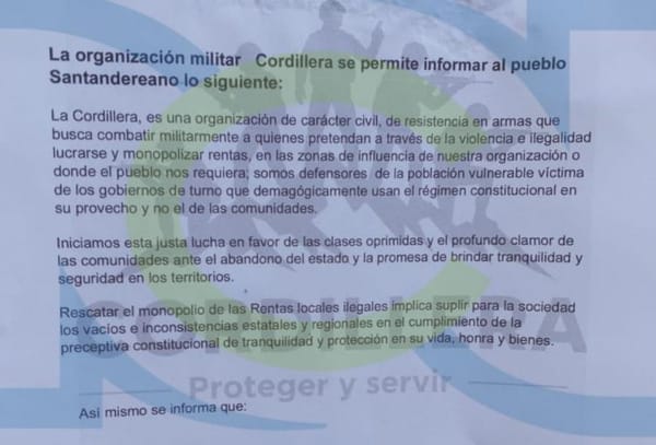 Autoridades desmienten presencia del grupo “La Cordillera” en el área metropolitana de Bucaramanga