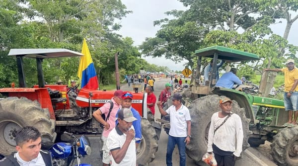 Así transcurre el día tres del paro arrocero en Colombia con múltiples vías bloqueadas
