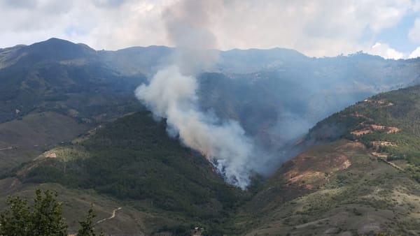 Así es el incontenible incendio que alerta a la comunidad de Zapatoca