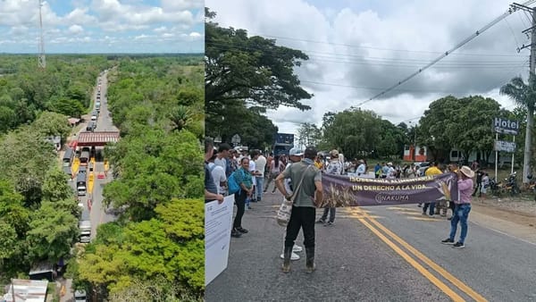 Comunidades bloquean la Troncal del Magdalena Medio en Puerto Parra. La movilidad está colapsada