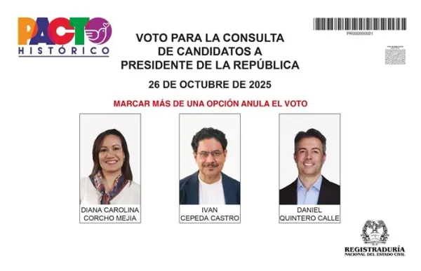 Estos son los tarjetones de la consulta abierta del Pacto Histórico