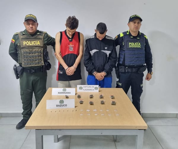 Capturados en flagrancia con dosis de marihuana y bazuco en Zapatoca