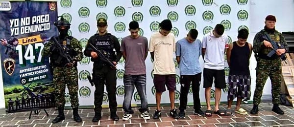 Capturado cinco presuntos extorsionistas de la compañía 'Negro Acacio' y del ELN