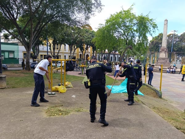 Intervienen el parque Romero en Bucaramanga para recuperar el espacio público