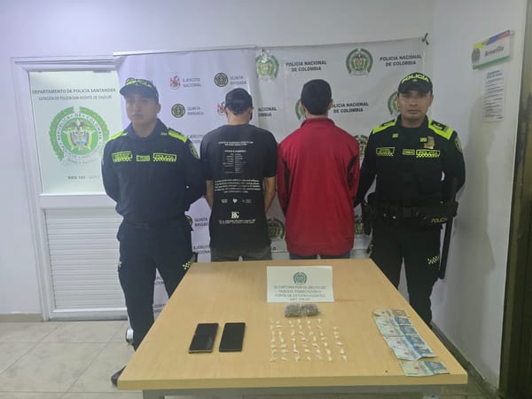 Capturados en San Vicente de Chucurí con estupefacientes