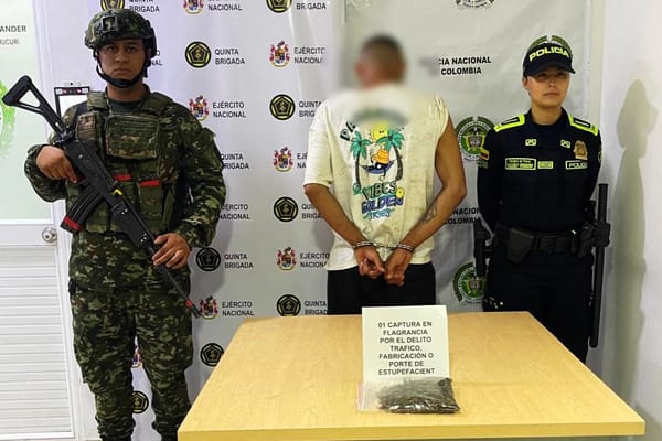 Capturado con más de 100 dosis de marihuana en San Vicente de Chucurí