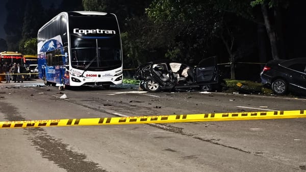 Dos personas muertas en autopista de Bogotá