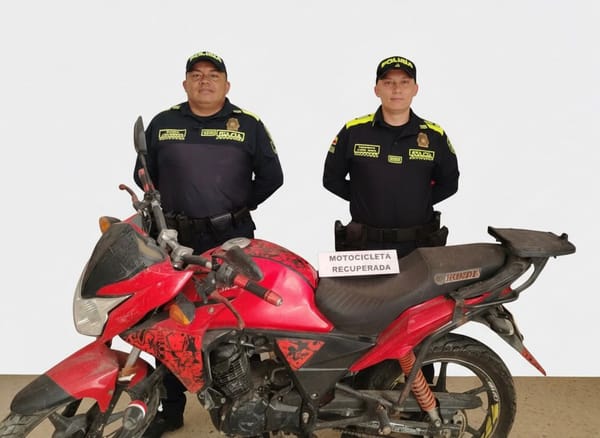 Policía de Santander recupera motocicleta hurtada en el 2021