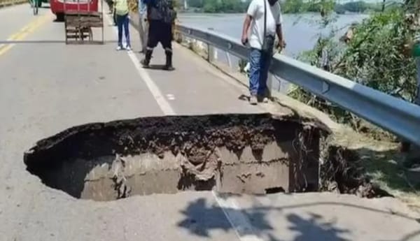 Daño grave en el puente Guillermo Gaviria Echeverry incomunica a Barrancabermeja y Yondó