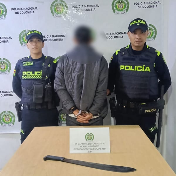 Policía Nacional de Colombia evitó agresión con arma blanca en San Vicente de Chucurí