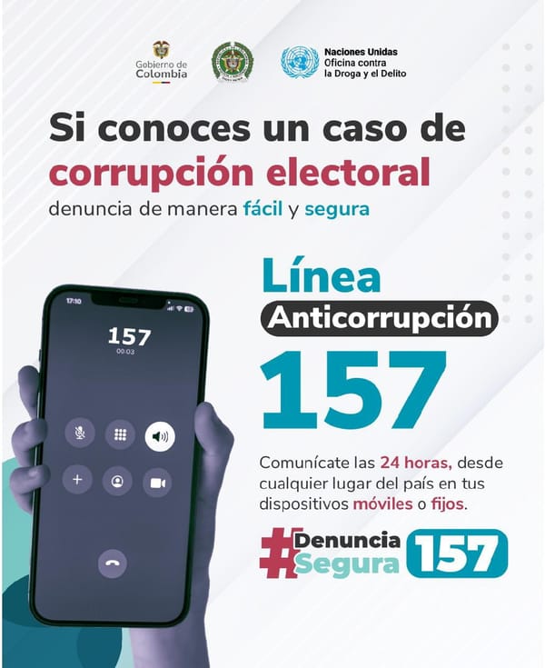 Policía invita a denunciar irregularidades electorales a través de la línea anticorrupción #15