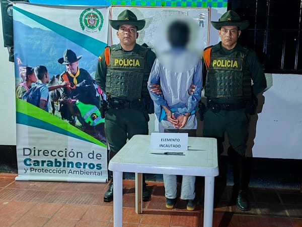Capturan a un hombre por intimidación con arma blanca en zona rural de San Gil