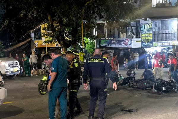 Múltiple choque entre motociclistas dejó varios heridos en Piedecuesta