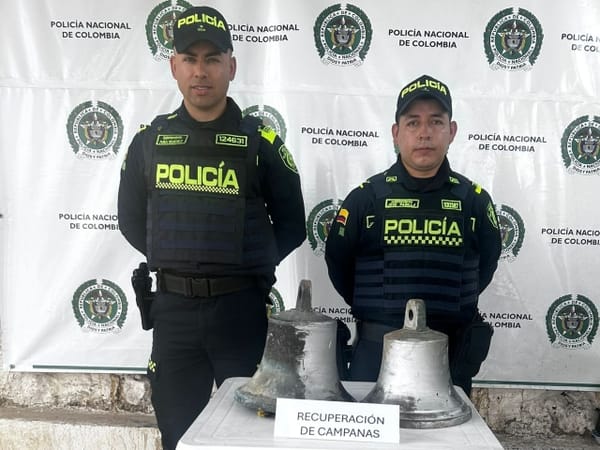 ¡Ni la fe se salva! Policía recuperó campanas robadas de cementerio en Santander