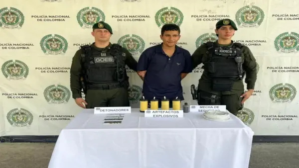 Cayo alias 'Sneider' con material explosivo que sería usado en Santander