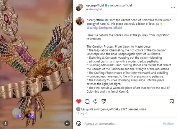 Collar inspirado en una guacamaya acompaña la nueva gira mundial de Karol G