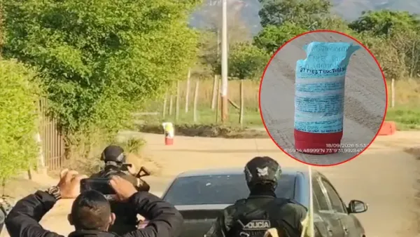 Alerta en Girón: cierran vía a Palogordo por cilindro con amenaza contra el Inpec